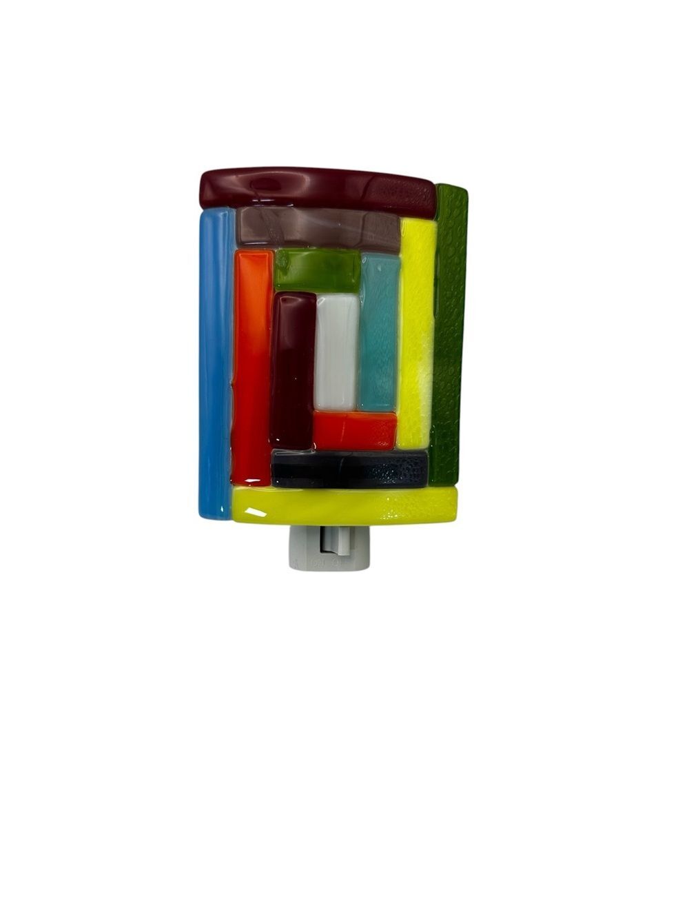 Multicolor Fused Glass Night Light Mosaic Plug In Modern Art Glass Lamp